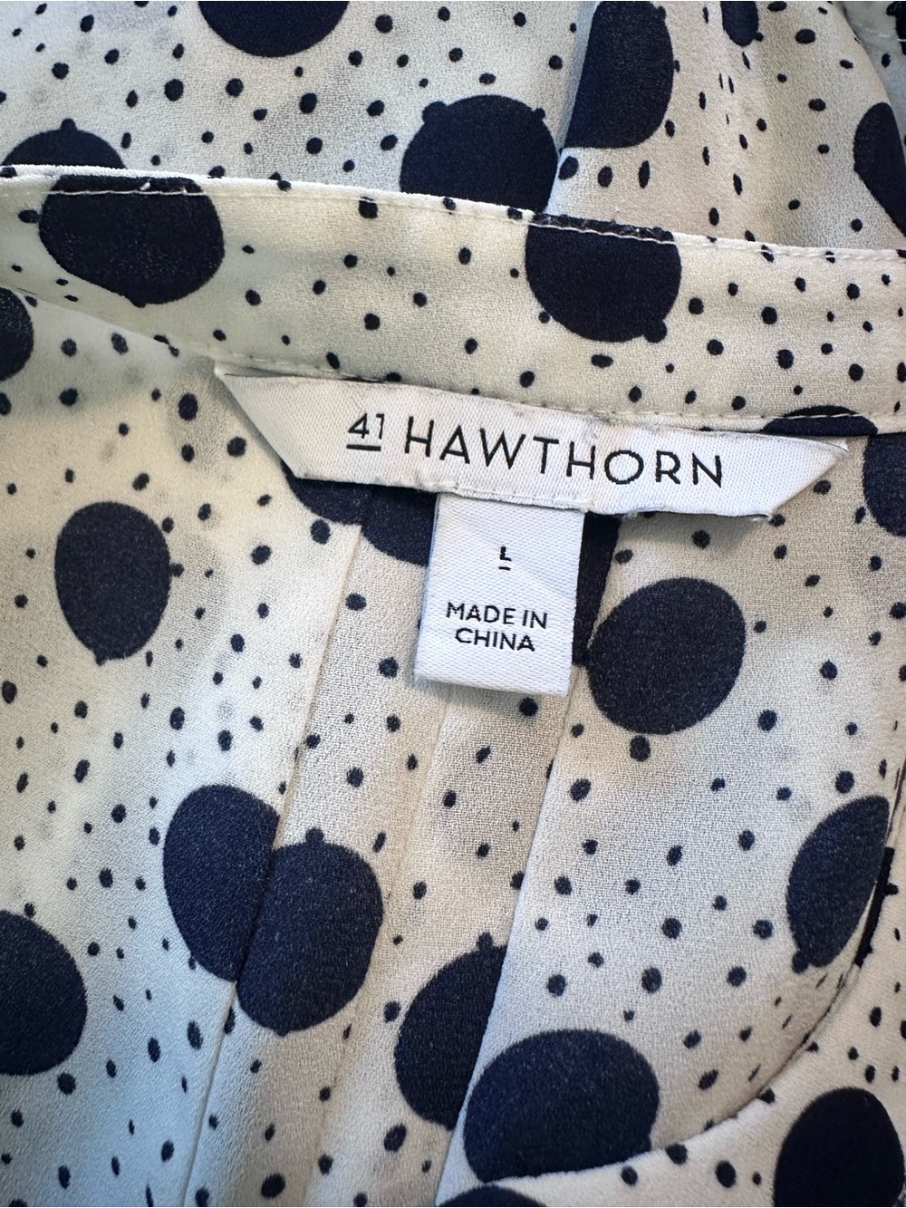 41 Hawthorn White Sleeveless Polka Dot Camisole with Navy Spots - Picture 5 of 6